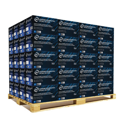 Pallet Sky Black Nitrile Exam Gloves of 100 Cases(100,000 Gloves) 5 mil Thick Powder-Free Heavy Duty Disposable