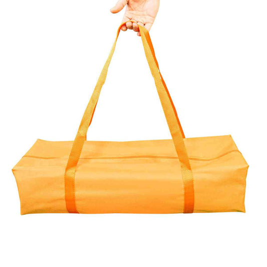 LINE2design EMS Portable Stretcher Emergency Foldaway Medical Flat Four Steel Bars Stretchers with Grip Handles & Zippered Carrying Case - Orange