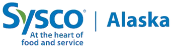 Sysco Alaska logo with blue and green text on a white background
