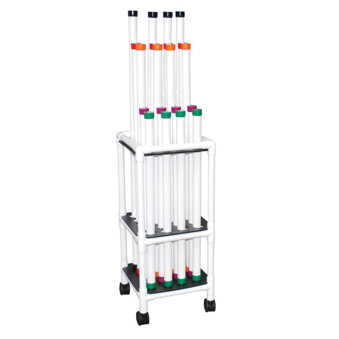 MJM International TRWB-20C Therapy Rehab Weighted Bars, Mobile Storage Cart holds 20 bars