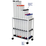 MJM International TRWB-40C Therapy Rehab Weighted Bars, Mobile Storage Cart holds 40 bars