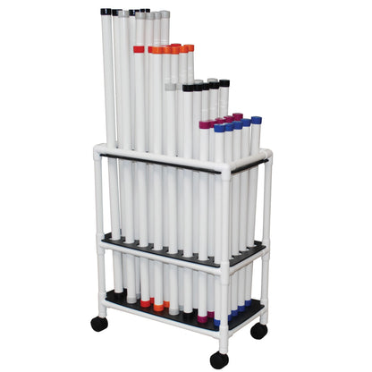 MJM International TRWB-40C Therapy Rehab Weighted Bars, Mobile Storage Cart holds 40 bars