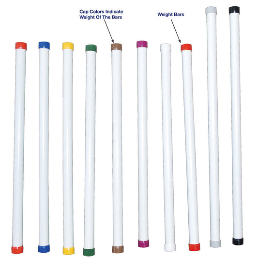 MJM International TRWB-BRN-36 Therapy Rehab Weighted Bars, BROWN 1 LB 36" length