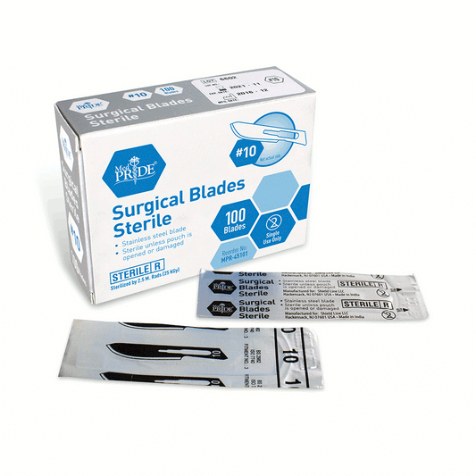 MedPride Surgical Stainless Sterile Blades - 100/box, Case of 10 (1000 count)