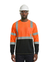 Kiwi High Visibility ANSI/ISEA 107-2020, Type R, Class 3 Two Tone Orange Long Sleeve Safety Shirt [R73200]