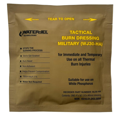 Water Jel Military Sterile Burn Dressing, HA - 4" x 16" (28 Dressings/Case)
