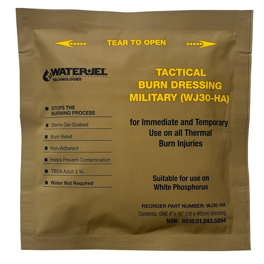Water Jel Military Sterile Burn Dressing, HA - 4" x 16" (28 Dressings/Case)