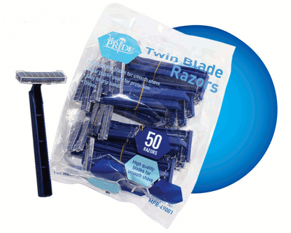 MedPride Twin Blade Razors - 50/pack, Case of 6 (300 count)