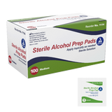 Dynarex Alcohol Prep Pad - Sterile, Medium, 100/bx, 20bxs/case (2000 Count)
