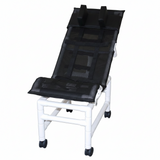 MJM International 191-LC-HB Reclining bath / shower chair (LARGE), with dual base & casters, head bolster, 180 lbs weight capacity