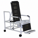 MJM International 193-TIS-SQ-PAIL Tilt "N" Space Shower Chair With Open Front Soft Seat, Buckle Safety Belt And Double Drop Arms, 250 Lbs Weight Capacity