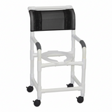 MJM International 118-3TW PVC Shower Chair with Fixed Arms – 18" Internal Seat 300 lbs. Capacity