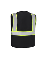 Kiwi High Visibility ANSI/ISEA 107-2020 Reflector Contrast Trimmed Black Safety Vest [R70200]