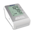 Blood pressure monitor with digital display on a white background