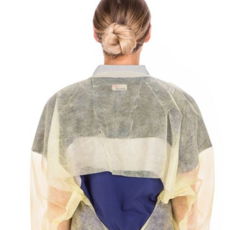 Cardinal Health Over-The-Head Spunbond Protective Gown Universal, yellow 1ea/bag, 100 bags/cs