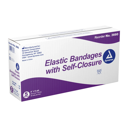 Dynarex Elastic Bandage w/ Self-Closure, 10ea/bx, 5bxs/cs (50 Count)