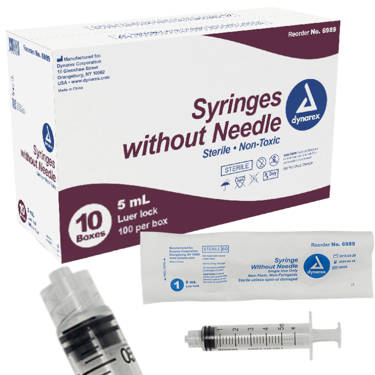 Dynarex Syringe without Needle - Non Toxic - Luer Lock