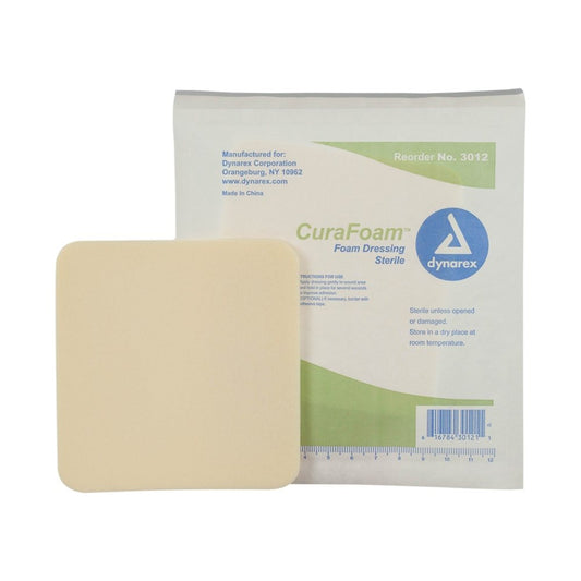 Dynarex CuraFoam - Foam Dressing, 10ea/bx, 12bxs/cs (120 Count)