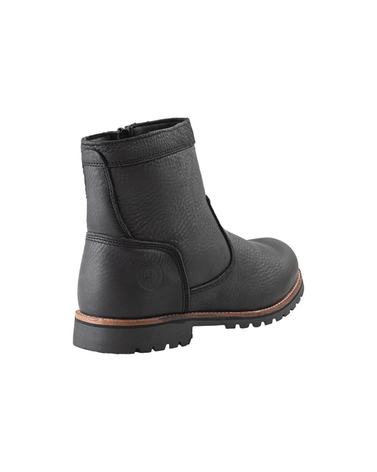 Elk Woods Black Tumbled Leather Zipped Work Boots [R84438]