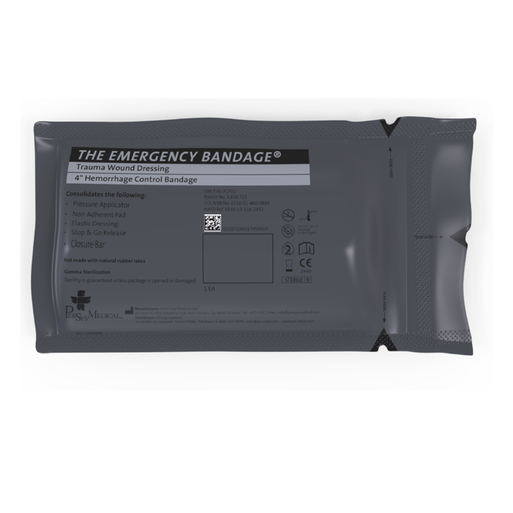 Persys Medical Emergency Bandage Next Gen, Black  - Military (4")  (Case of 100)