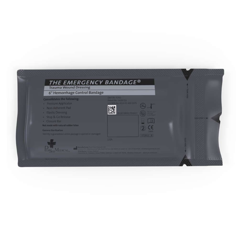 Persys Medical Emergency Bandage Next Gen, Black - Military (6")  (Case of 100)