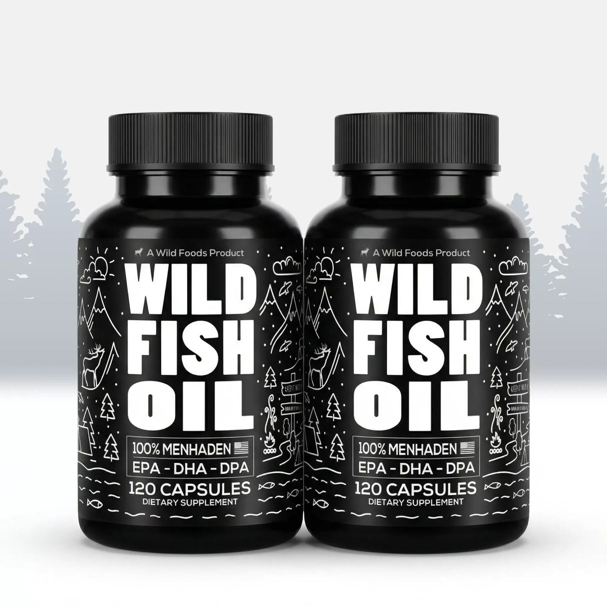 Wild Fish Oil Capsules, Omega-3 Blend, Sustainable, Pure, Third-Party Tested