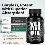 Wild Fish Oil Capsules, Omega-3 Blend, Sustainable, Pure, Third-Party Tested