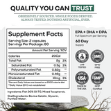 Wild Fish Oil Capsules, Omega-3 Blend, Sustainable, Pure, Third-Party Tested