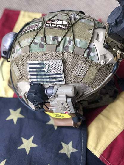 (PAIR of TWO) Reflective 3D US Flag Patch with Hook and Loop