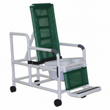 MJM International 193-TIS-SQ-PAIL Tilt "N" Space Shower Chair With Open Front Soft Seat, Buckle Safety Belt And Double Drop Arms, 250 Lbs Weight Capacity