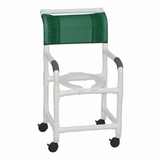MJM International 118-3TW PVC Shower Chair with Fixed Arms – 18" Internal Seat 300 lbs. Capacity