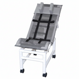 MJM International 191-LC-HB Reclining bath / shower chair (LARGE), with dual base & casters, head bolster, 180 lbs weight capacity