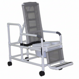 MJM International 193-TIS-SQ-PAIL Tilt "N" Space Shower Chair With Open Front Soft Seat, Buckle Safety Belt And Double Drop Arms, 250 Lbs Weight Capacity