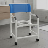 MJM International 122-3TW Wide Shower Chair 22" Internal Width, Open Front Seat, 3" Twin Casters,  375 Lbs Weight Capacity