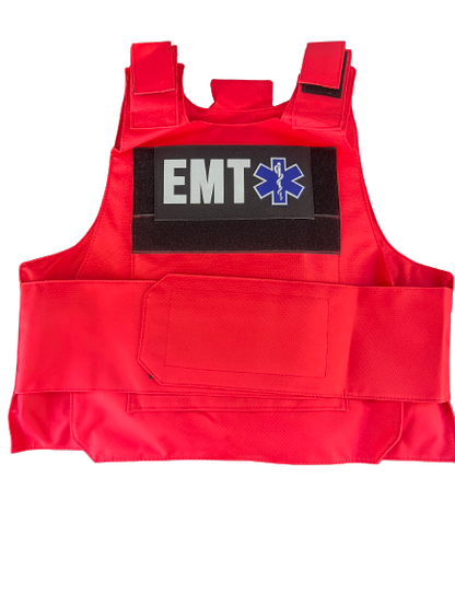 First Responder Vest Kit RED LEVEL IIIA (2) 10x12 Front/Back Plates and Patch