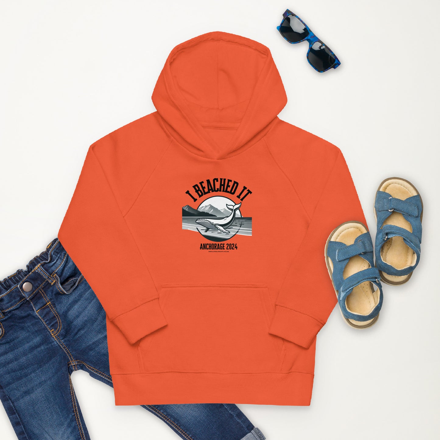 2024 Anchorage Beached Whale | Kids Eco Hoodie | Light Colors