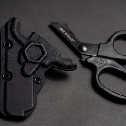 Black MINI Compact EMT and First Responders Rescue Shears Kydex Holder | ONE SHEAR®
