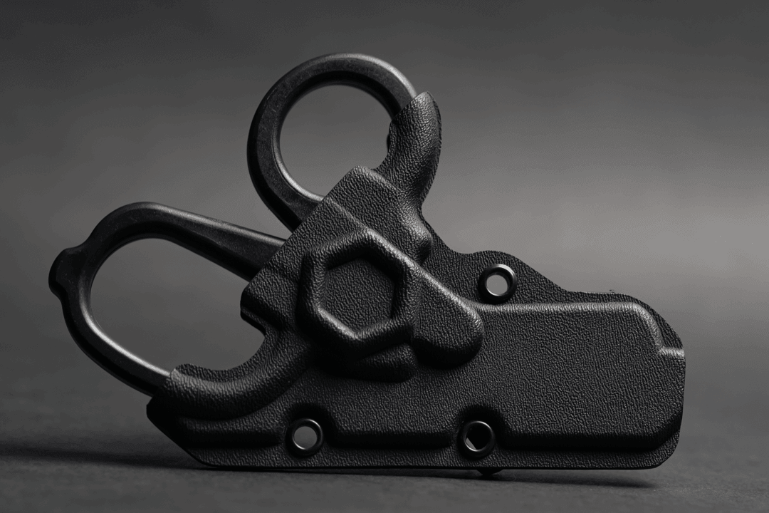 Black MINI Compact EMT and First Responders Rescue Shears Kydex Holder | ONE SHEAR®