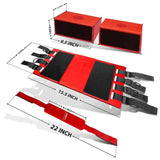 LINE2design Spine Board Head Immobilizer for Backboard - Universal EMS EMT Emergency Medical Re-usable Rescue Portable Lightweight with Adjustable Straps - Red