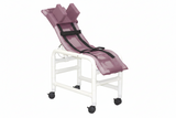 MJM International 191-MC-HB Reclining bath / shower chair (MEDIUM), with base & casters, with head bolster, 130 lbs weight capacity