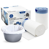 MedPride Disposable Commode Liner Bags, Universal Size, White 100 bags / Case of 6 (600 count)