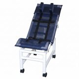 MJM International 191-LC-HB Reclining bath / shower chair (LARGE), with dual base & casters, head bolster, 180 lbs weight capacity