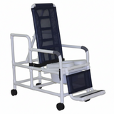 MJM International 193-TIS-SQ-PAIL Tilt "N" Space Shower Chair With Open Front Soft Seat, Buckle Safety Belt And Double Drop Arms, 250 Lbs Weight Capacity