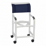 MJM International 118-3TW PVC Shower Chair with Fixed Arms – 18" Internal Seat 300 lbs. Capacity