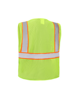 Kiwi High Visibility ANSI/ISEA 107-2020, Type R, Class 2 Contrast Trimmed Neon Safety Vest [R70100]
