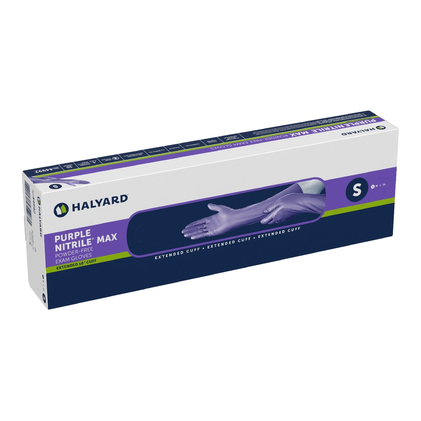 Halyard 400ct Purple Nitrile Max Exam Gloves Non-Sterile Powder-Free 11 Mil, 16" Purple