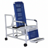 MJM International 193-TIS-SQ-PAIL Tilt "N" Space Shower Chair With Open Front Soft Seat, Buckle Safety Belt And Double Drop Arms, 250 Lbs Weight Capacity