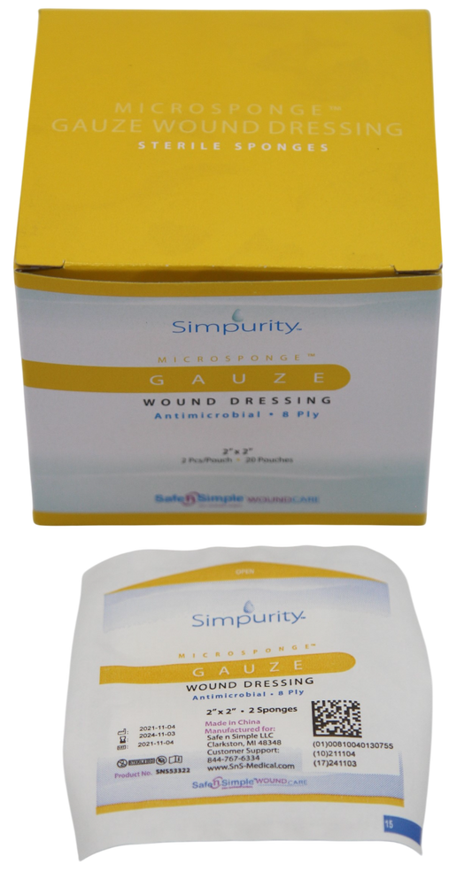 Safe N Simple Simpurity Antimicrobial Gauze Sponge (240 Count)