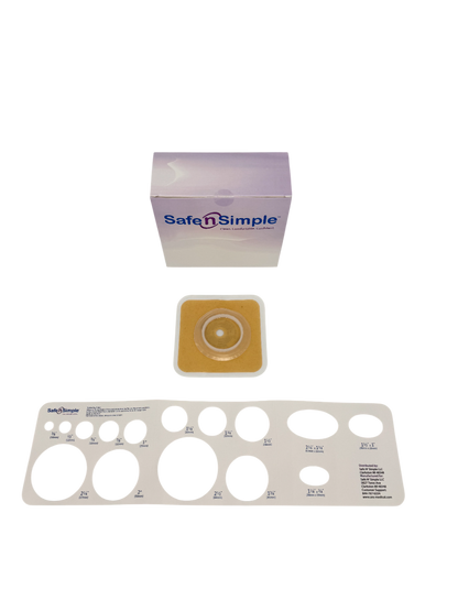 Safe N Simple 2-Piece Wafer Standard Wear Solid Hydrocolloid 45mm 1 3/4" Flange Cut to Fit (80 Count)