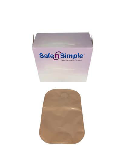 Safe N Simple 8" Closed 2-Piece Pouch Beige with Filter, Flange with Belt Tabs (240 Count)